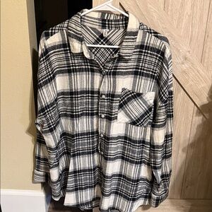 BP Men's Black and White Plaid Shirt
